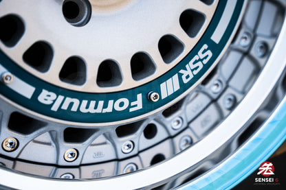 SSR Formula Aero Mesh / 16x8 +32 / 4x100 / FM Silver + Brushed Blue Ring