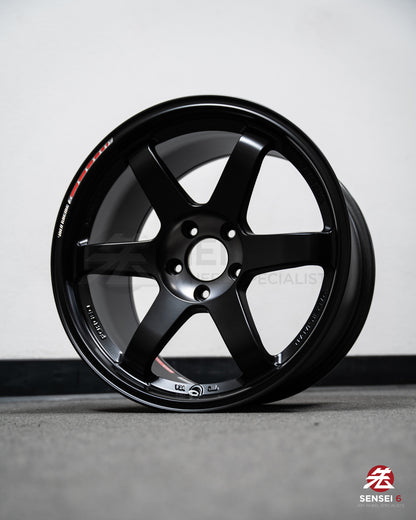 Volk TE37SL Black Edition III / 18x10 +39 / 5x114.3 / Llanta negra prensada Redot 
