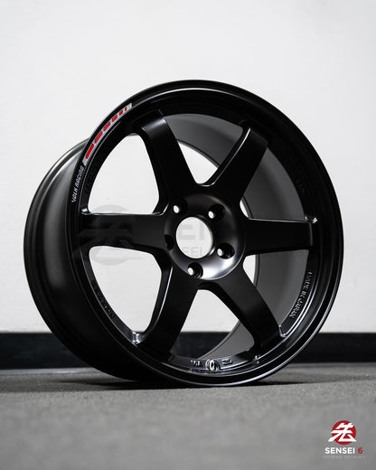 Volk TE37SL Black Edition III / 18x10 +39 / 5x114.3 / Llanta negra prensada Redot 