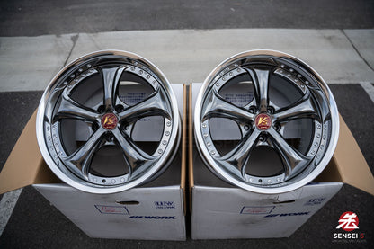 Work VSKF# / 18x9.5 +22, 18x9.5 +21 / 5x114.3 / Brilliant Silver Black (BSB)