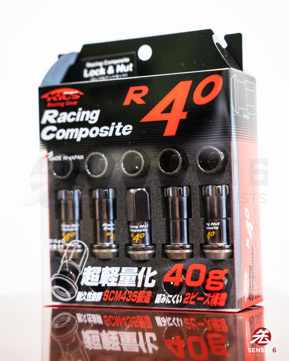 [IN STOCK] Project Kics R40 Lug & Lock Set (16 + 4pcs) / M12x1.25 / Glorious Black
