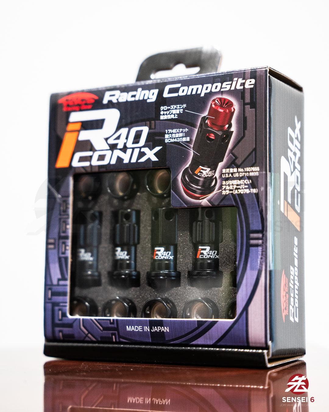 [IN STOCK] Project Kics R40 iCONIX Lock & Nut Set (Capless) (16 + 4 pcs) / M12x1.50 / Black