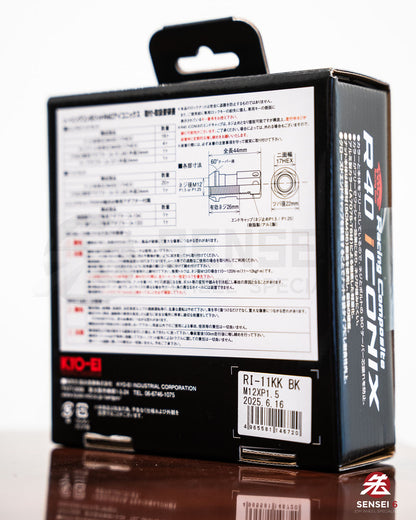 [IN STOCK] Project Kics R40 iCONIX Lock & Nut Set (Capless) (16 + 4 pcs) / M12x1.50 / Black