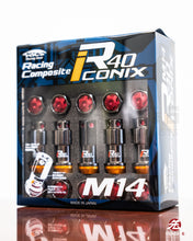 Load image into Gallery viewer, [IN STOCK] Project Kics R40 iCONIX M14 Lock &amp; Nut Set (16 + 4 pcs) / M14x1.50 / Classical + Red Aluminium Caps
