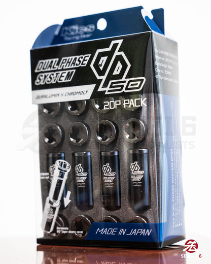 [IN STOCK] Project Kics Dual Phase System DP50 Lug Nut Set (20pcs) / M12x1.25 / Black