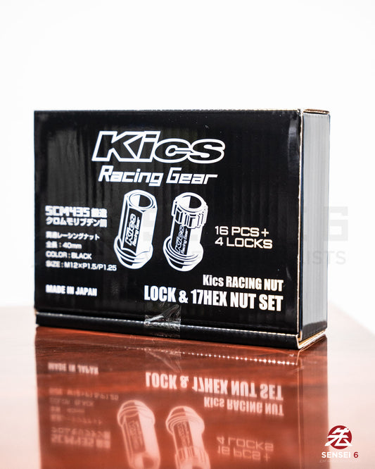 [IN STOCK] Project Kics 17Hex Racing Lock & Nut Set (16 + 4pcs) / M12x1.25 / Black