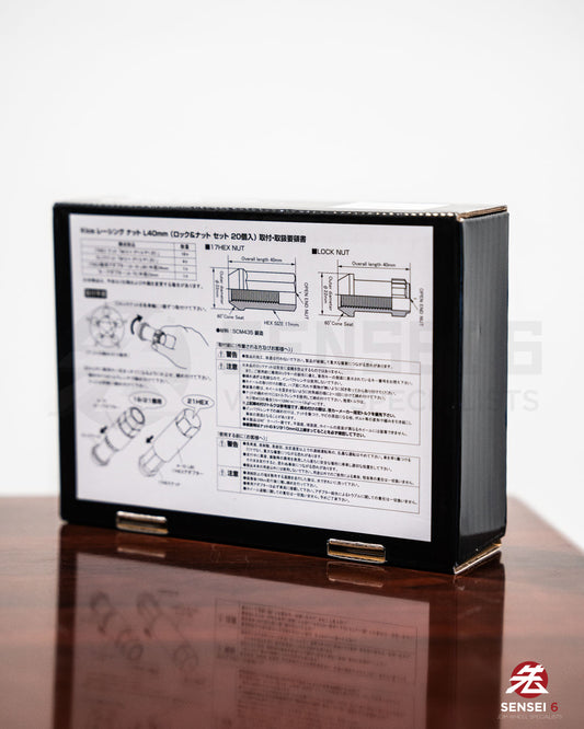 [IN STOCK] Project Kics 17Hex Racing Lock & Nut Set (16 + 4pcs) / M12x1.25 / Black