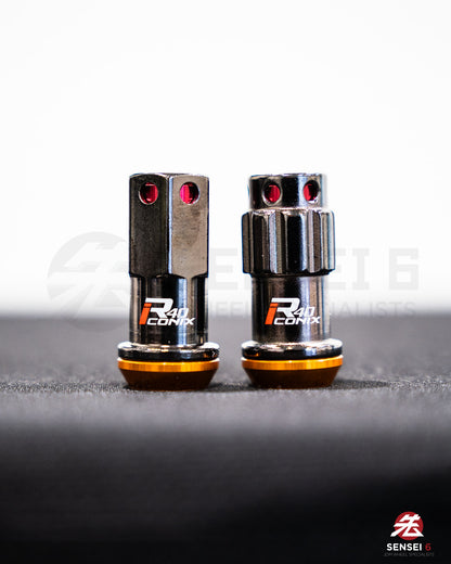 [IN STOCK] Project Kics R40 iCONIX M14 Lock & Nut Set (16 + 4 pcs) / M14x1.50 / Classical + Red Aluminium Caps