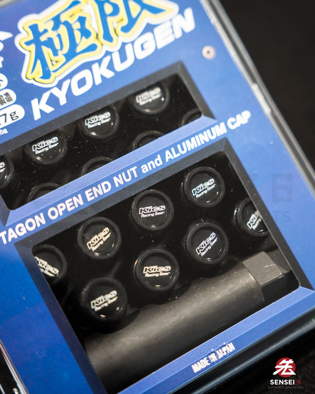 [IN STOCK] Project Kics Kyokugen Nut Set w/ Aluminum Cap (20pcs) / M12x1.50 / Black + Black Cap