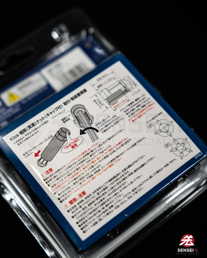 [IN STOCK] Project Kics Kyokugen Nut Set w/ Aluminum Cap (20pcs) / M12x1.50 / Black + Black Cap