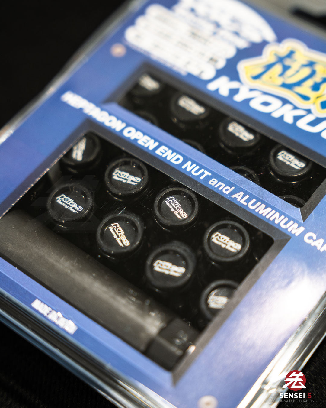 [IN STOCK] Project Kics Kyokugen Nut Set w/ Aluminum Cap (20pcs) / M12x1.50 / Black + Black Cap