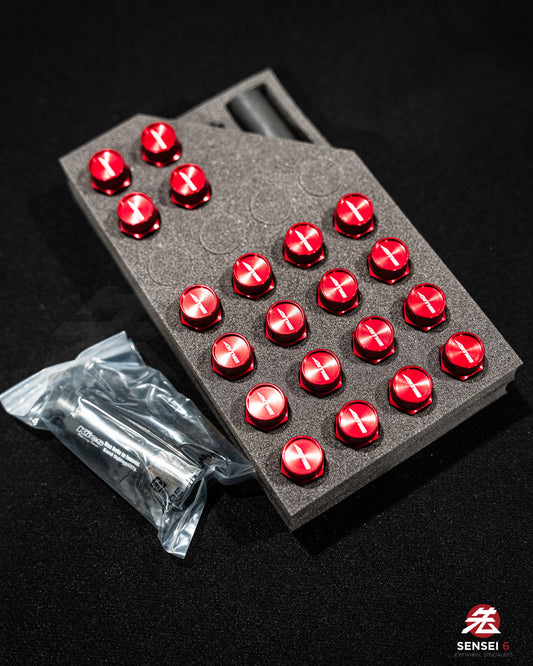 [IN STOCK] AME 50 Type 2pcs Shell Type Lock & Nut Set / M12x1.25 / Red