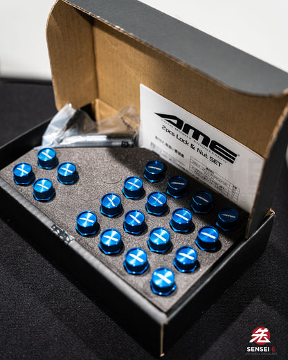 [IN STOCK] AME 50 Type 2pcs Shell Type Lock & Nut Set / M12x1.25 / Blue