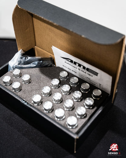 [IN STOCK] AME 50 Type 2pcs Shell Type Lock & Nut Set / M12x1.25 / Silver