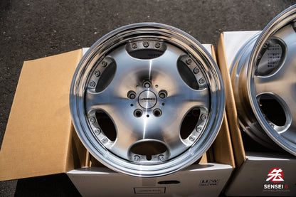 AME Shallen LX [Step Lip] / 19x9.5 +22, 19x10.5 +22 / 5x114.3 / Silver X Polished (MSP)