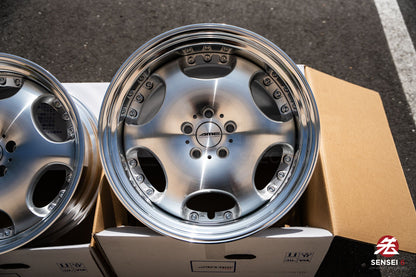 AME Shallen LX [Step Lip] / 19x9.5 +22, 19x10.5 +22 / 5x114.3 / Silver X Polished (MSP)