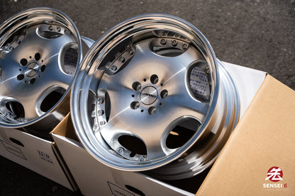 AME Shallen LX [Step Lip] / 19x9.5 +22, 19x10.5 +22 / 5x114.3 / Silver X Polished (MSP)