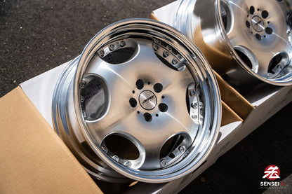 AME Shallen LX [Step Lip] / 19x9.5 +22, 19x10.5 +22 / 5x114.3 / Silver X Polished (MSP)