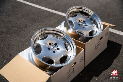 AME Shallen LX [Step Lip] / 19x9.5 +22, 19x10.5 +22 / 5x114.3 / Silver X Polished (MSP)