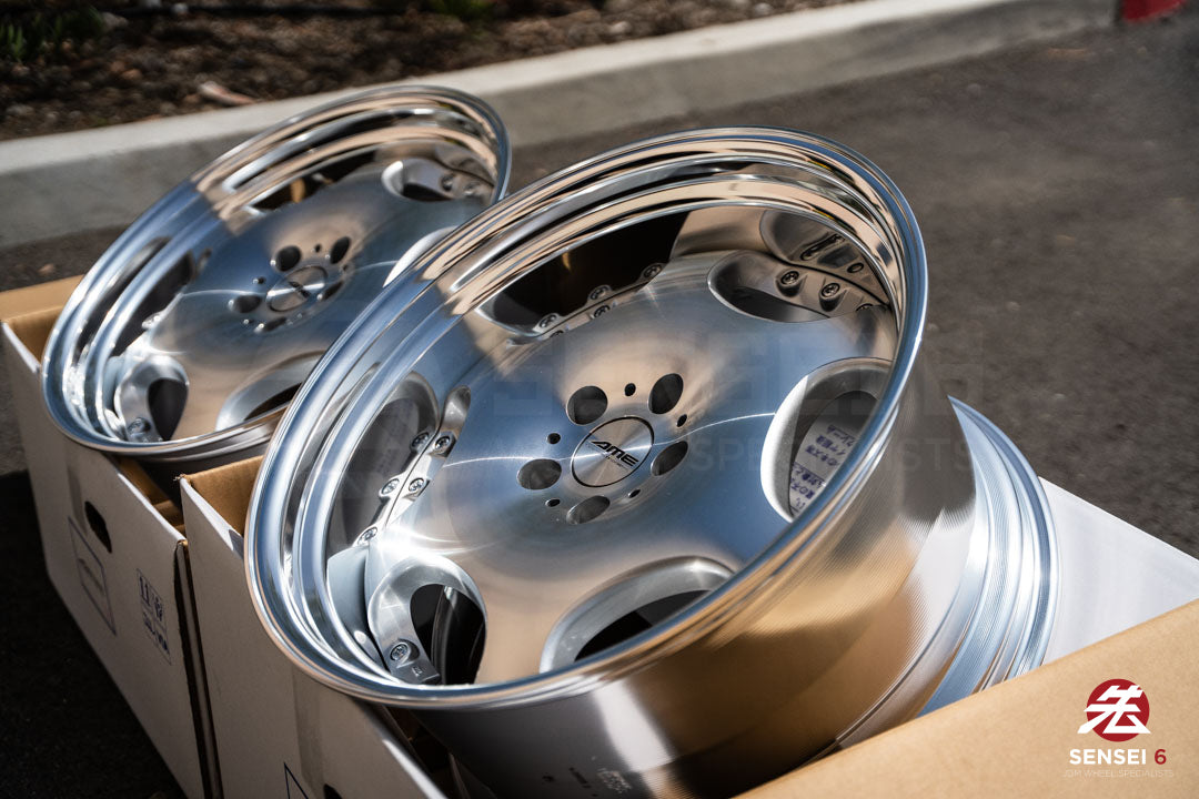 AME Shallen LX [Step Lip] / 19x9.5 +22, 19x10.5 +22 / 5x114.3 / Silver X Polished (MSP)