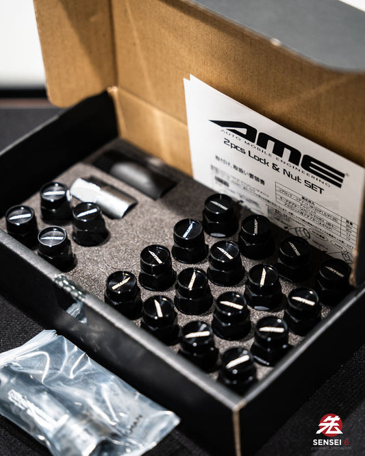 [IN STOCK] AME 40 Type 2pcs Shell Type Lock & Nut Set / M12x1.25 / Black