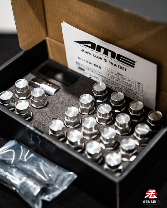[IN STOCK] AME 40 Type 2pcs Shell Type Lock & Nut Set / M12x1.25 / Silver