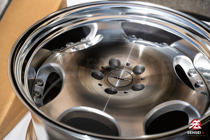 AME Shallen LX [Step Lip] / 19x9.5 +22, 19x10.5 +22 / 5x114.3 / Silver X Polished (MSP)