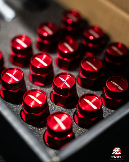 [IN STOCK] AME 40 Type 2pcs Shell Type Lock & Nut Set / M12x1.50 / Red