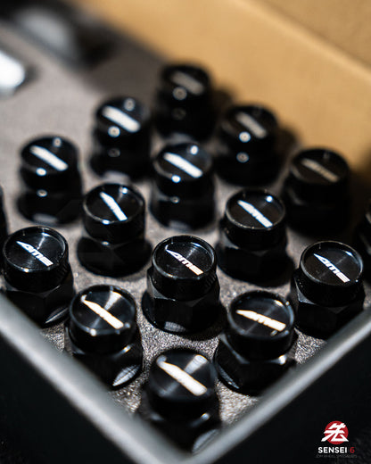 [IN STOCK] AME 40 Type 2pcs Shell Type Lock & Nut Set / M12x1.25 / Black