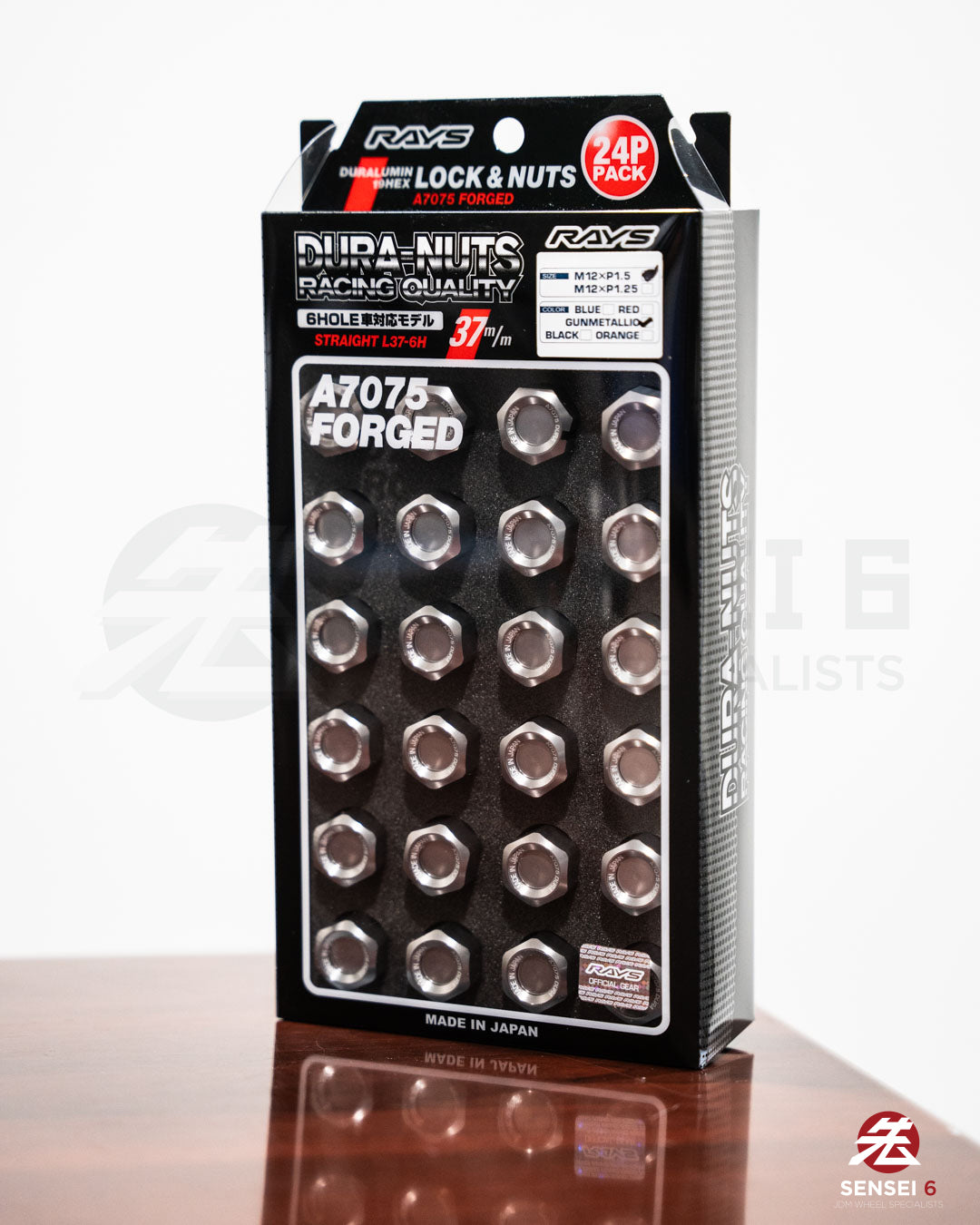 [IN STOCK] Rays Dura-Nut L37 Straight Lug & Lock Set (20 + 4pcs) / M12x1.50 / Gunmetallic