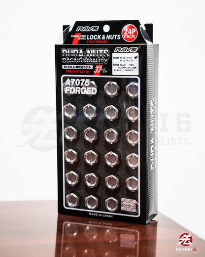 [IN STOCK] Rays Dura-Nut L37 Straight Lug & Lock Set (20 + 4pcs) / M12x1.50 / Gunmetallic