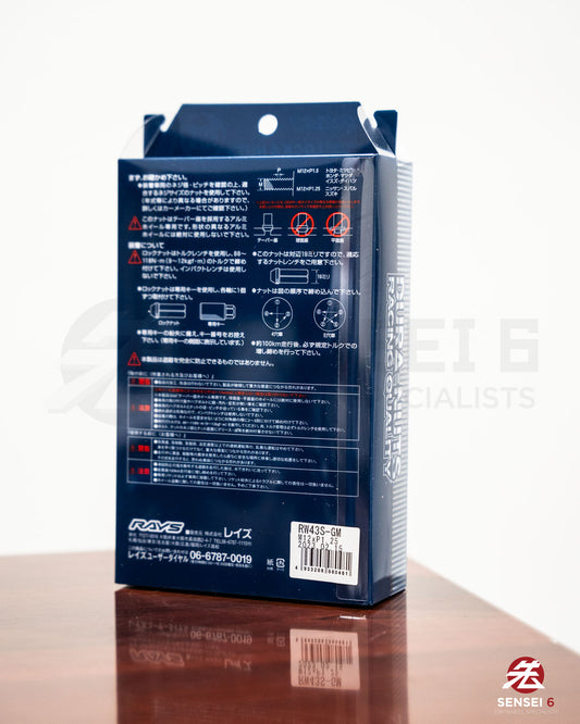 [IN STOCK] Rays Dura-Nut L42 Straight Lug & Lock Set (16 + 4pcs) / M12x1.25 / Gunmetallic