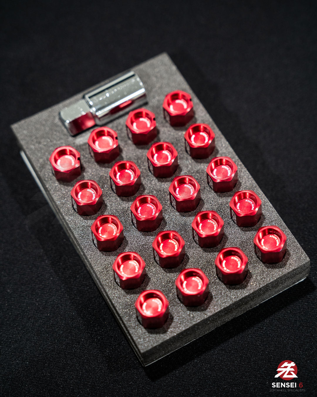 [IN STOCK] Rays Dura-Nut L42 Straight Lug & Lock Set (16 + 4pcs) / M12x1.50 / Red