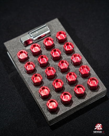 [IN STOCK] Rays Dura-Nut L42 Straight Lug & Lock Set (16 + 4pcs) / M12x1.50 / Red
