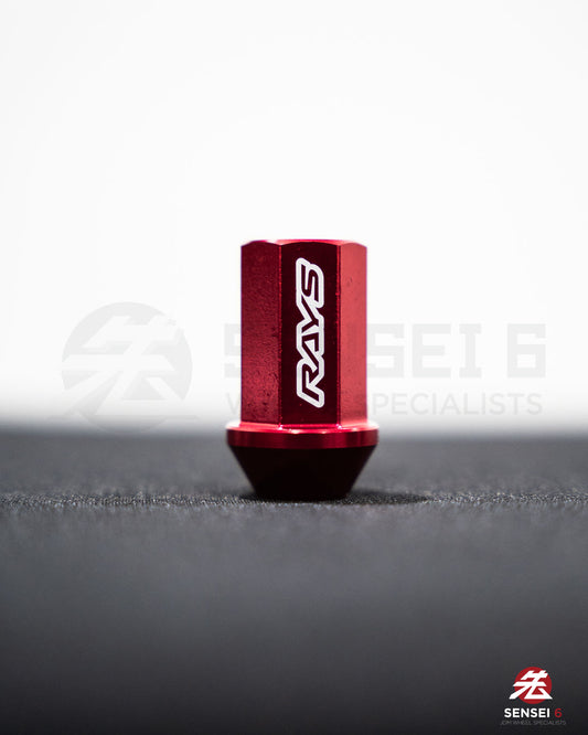 [SOLD OUT] Rays Dura-Nut L42 Straight Lug & Lock Set (16 + 4pcs) / M12x1.50 / Red
