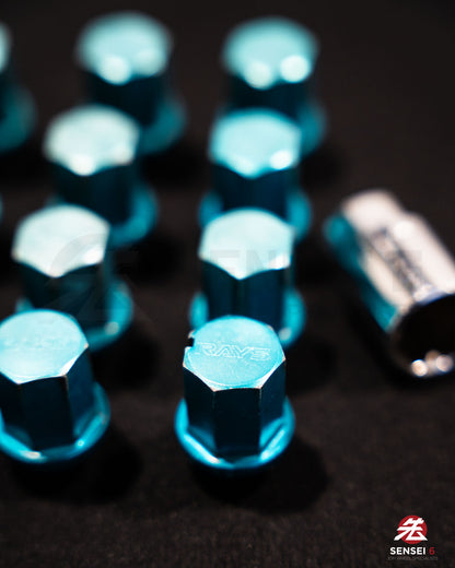 【在庫あり】レイズ デュラナット L37 ストレート ラグ＆ロックセット (20個 + 4個) / M12x1.50 / ガンメタリック