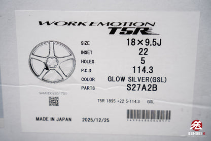 Work Emotion T5R 1P / 18x9.5 +22 / 5x114.3 / Glow Silver (GSL)