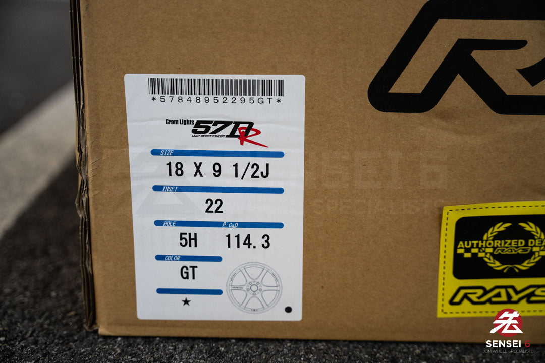Gram Lights 57DR / 18x9.5 +22 / 5x114.3 / Grace Silver (GT) – Sensei 6