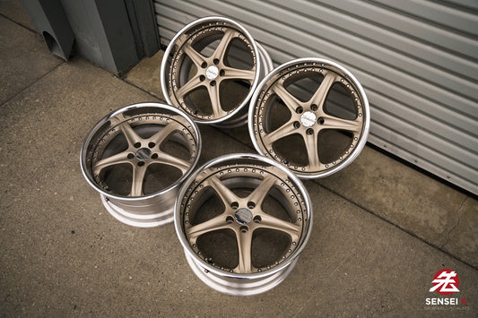 Llantas SSR GPO Decolte Evolution de 17" (usadas) / 5x100 / 17x8,5 +22 / Blanco satinado dorado