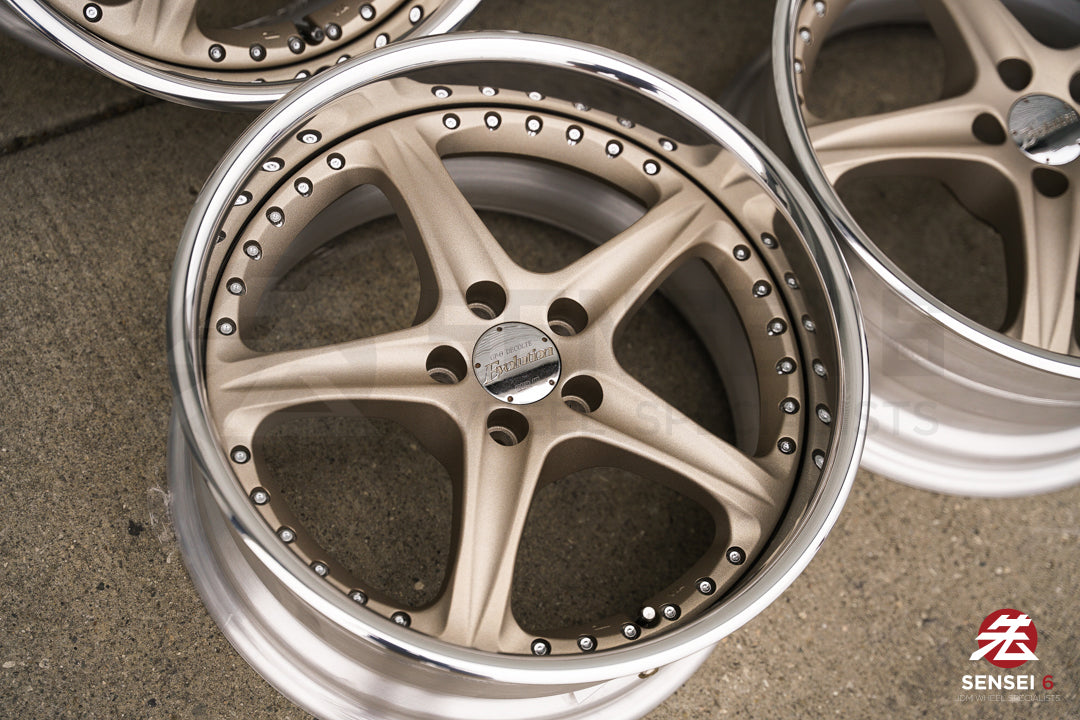 Llantas SSR GPO Decolte Evolution de 17" (usadas) / 5x100 / 17x8,5 +22 / Blanco satinado dorado