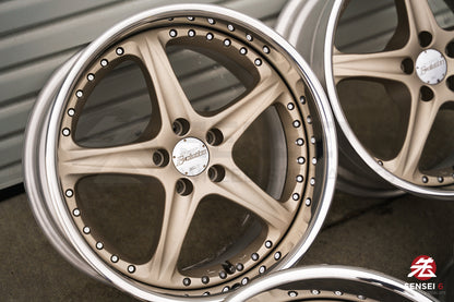Llantas SSR GPO Decolte Evolution de 17" (usadas) / 5x100 / 17x8,5 +22 / Blanco satinado dorado
