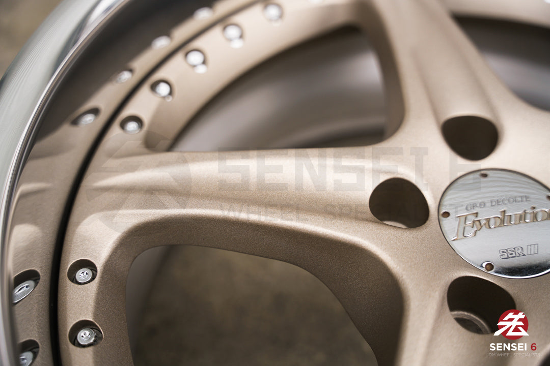 Llantas SSR GPO Decolte Evolution de 17" (usadas) / 5x100 / 17x8,5 +22 / Blanco satinado dorado