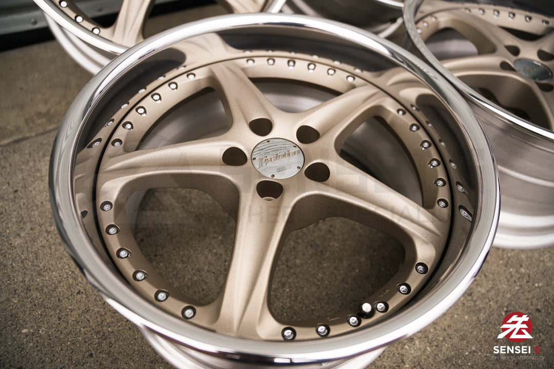 Llantas SSR GPO Decolte Evolution de 17" (usadas) / 5x100 / 17x8,5 +22 / Blanco satinado dorado