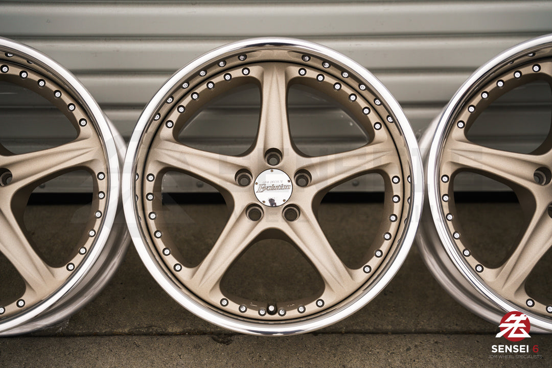 Llantas SSR GPO Decolte Evolution de 17" (usadas) / 5x100 / 17x8,5 +22 / Blanco satinado dorado