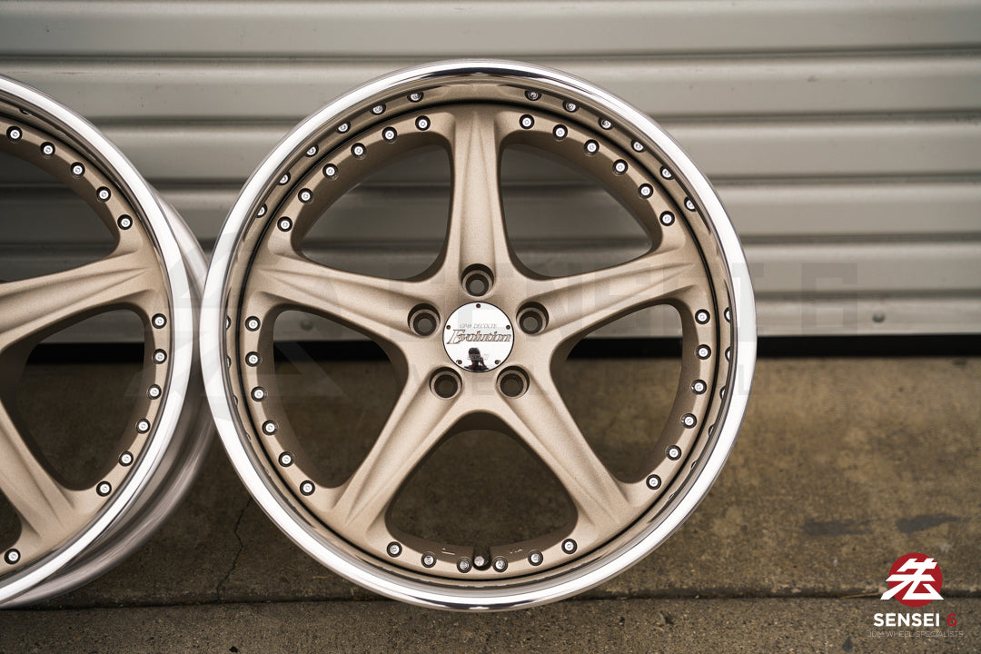 Llantas SSR GPO Decolte Evolution de 17" (usadas) / 5x100 / 17x8,5 +22 / Blanco satinado dorado