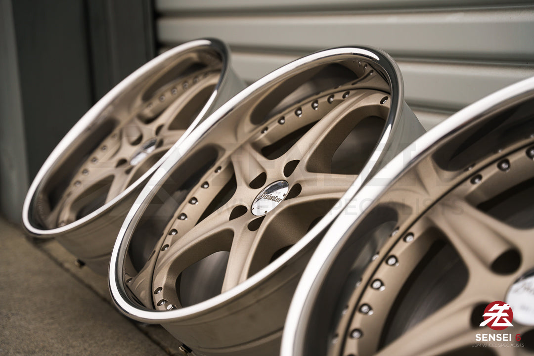 Llantas SSR GPO Decolte Evolution de 17" (usadas) / 5x100 / 17x8,5 +22 / Blanco satinado dorado