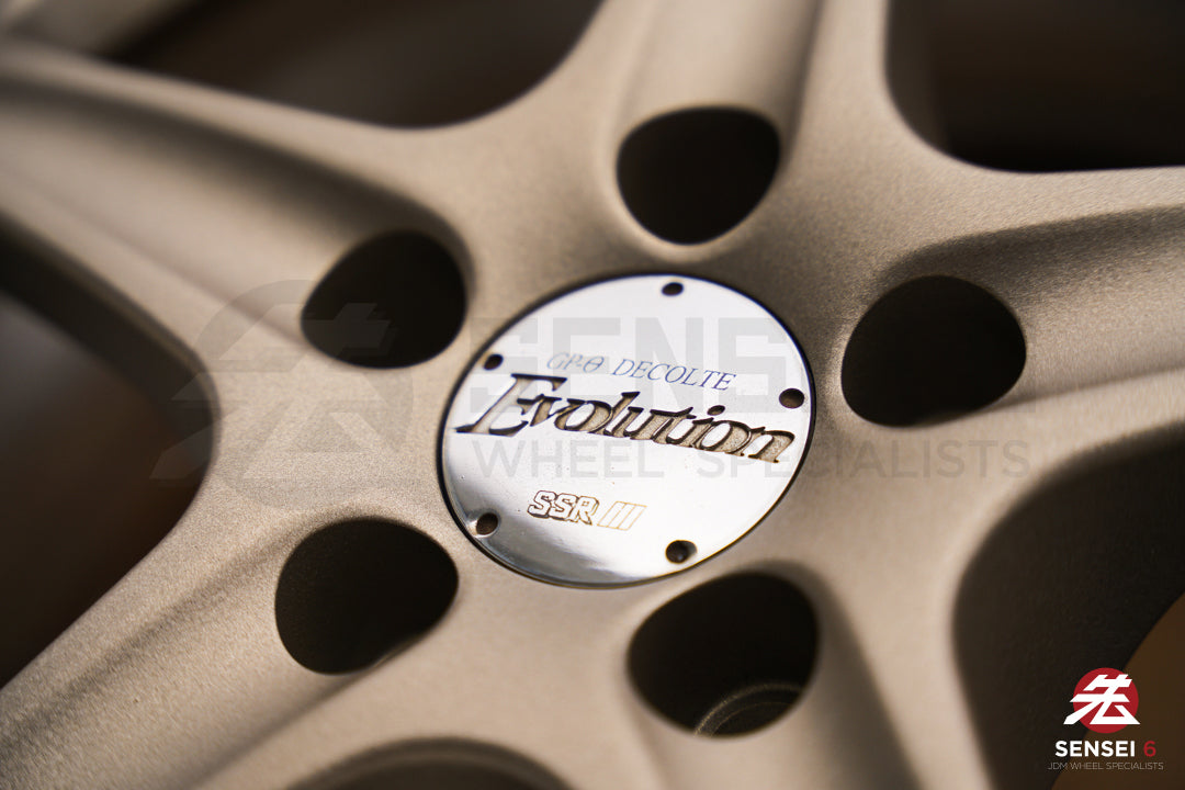 Llantas SSR GPO Decolte Evolution de 17" (usadas) / 5x100 / 17x8,5 +22 / Blanco satinado dorado