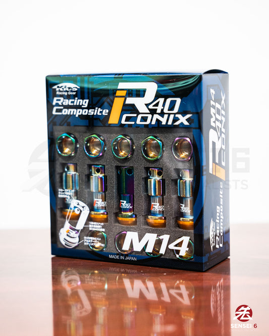[IN STOCK] Project Kics R40 iCONIX Lock & Nut Set (16 +4pcs) / M14x1.50 / Neo Chrome (Capless)