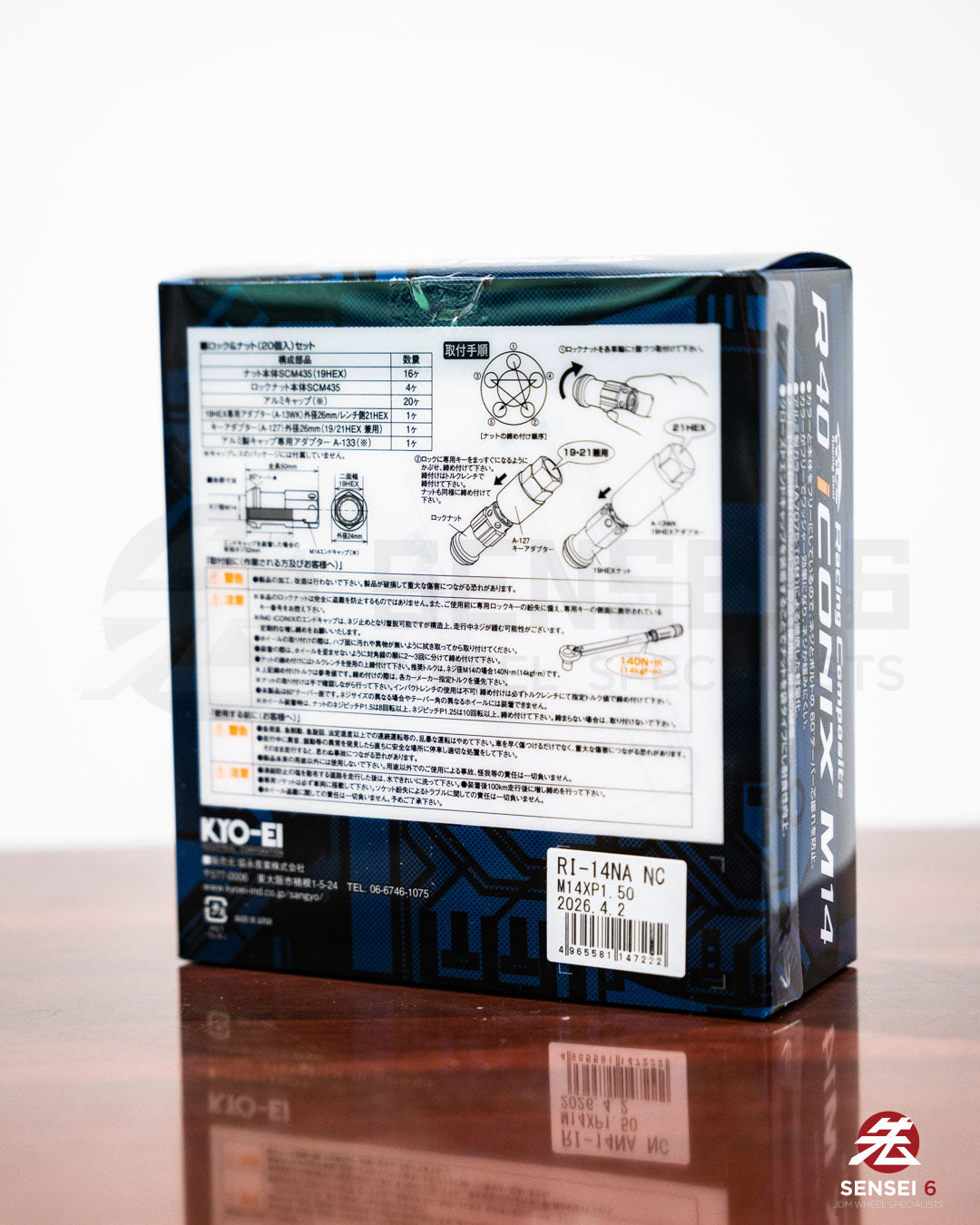 [IN STOCK] Project Kics R40 iCONIX Lock & Nut Set (16 +4pcs) / M14x1.50 / Neo Chrome (Capless)