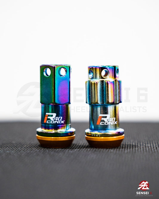 [IN STOCK] Project Kics R40 iCONIX Lock & Nut Set (16 +4pcs) / M14x1.50 / Neo Chrome (Capless)